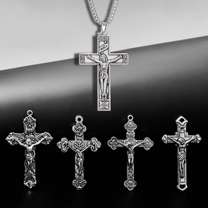 Alaşım Metal İsa haç kolye takı yapımı için katolik çapraz