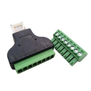 Red de cristal macho RJ45, cabezal de terminal verde, conector de cable de red, bloque de terminales, tornillo fijo, blindado, sin necesidad de - Product Image 4