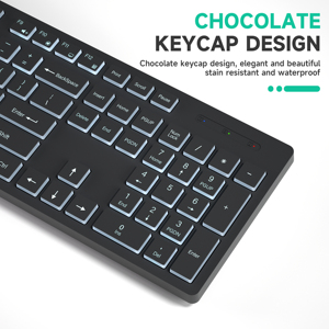 Inalámbrico BT RGB recargable 104 teclas Multimedia tamaño completo teclado ratón Combo 2,4G Teclado Y ratón para tableta ordenador portátil - Product Image 3