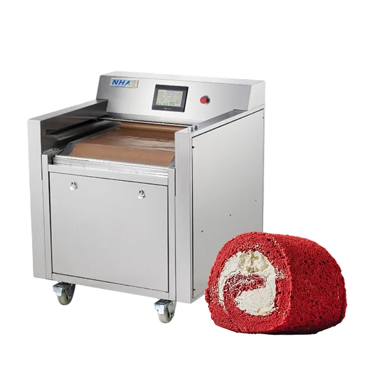 Profession elle Herstellung Kuchen maschine Automatische Kuchen produktions linie Schweizer Roll kuchen maschine