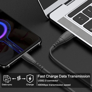 Iphone perakende için OEM/ODM özelleştirmek Logo siyah beyaz 6FT naylon örgülü telefon bilgisayar veri iletimi için USB tip C kablo f - Product Image 4