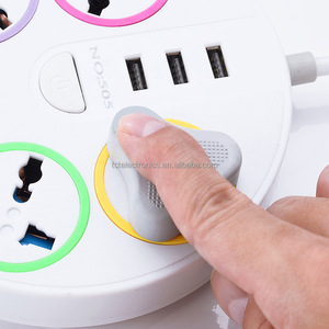 Enchufe de escritorio circular de estilo británico con placa de enchufe USB, placa de enchufe convertidor de enchufe de múltiples orificios para uso doméstico - Product Image 4