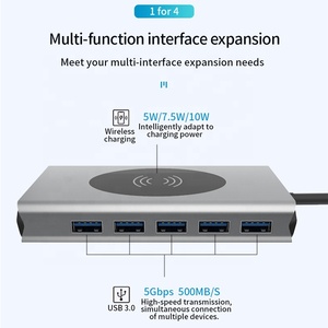 OEM USB C USB 3.0 lettore di schede adattatore per Docking Station per Laptop 14 In 1 multifunzione da tipo C a doppio Hub HDMI con Ethernet - Product Image 3