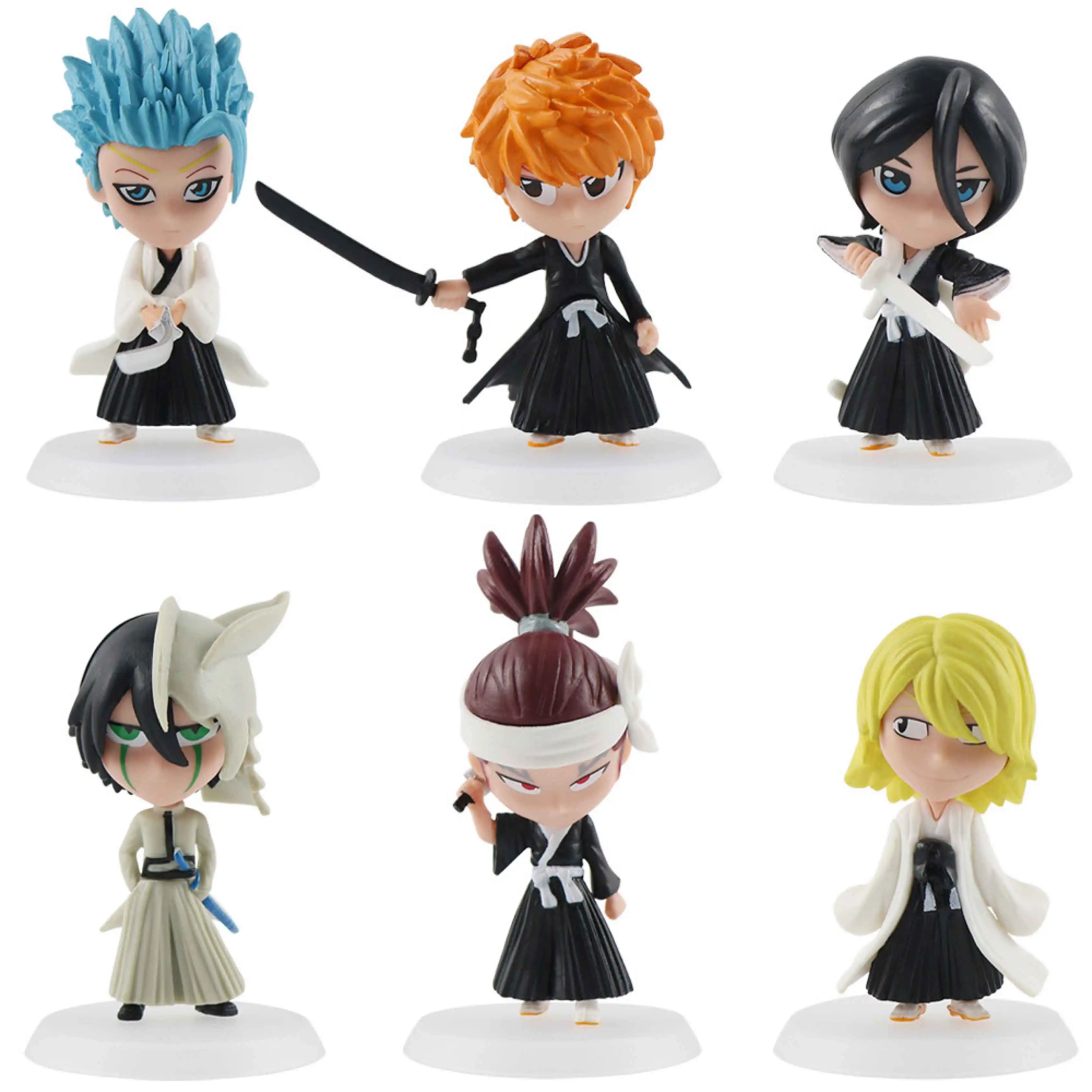 Özel pvc plastik 2 stilleri 6 adet/takım 8-10cm Bleach isaki Ichigo Hitsugaya toushianime figürleri tahsil modeli