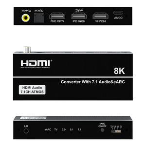 8K HDMI至HDMI转换器音频提取器，带EARC光学同轴音频输出 - Product Image 5