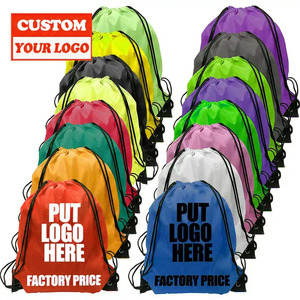 Customized 210D Polyester Drawstring Backpack Waterproof Foldable Sports Rucksack <strong>with</strong> Zipper &amp; Cartoon Pattern Draw <strong>String</strong> Bags - Product Image 1