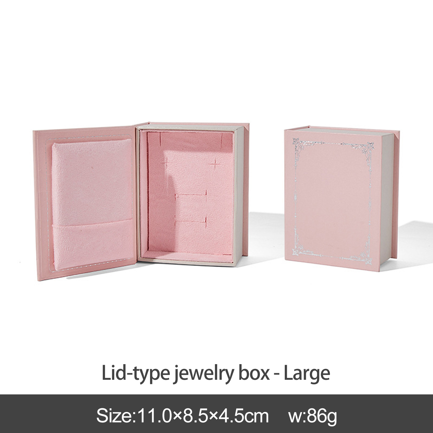 Pink lid-tape jewelry box-large