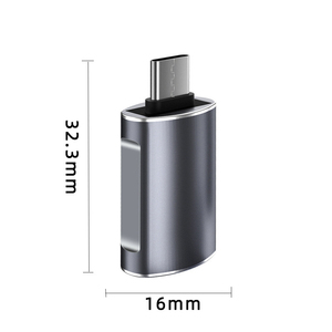 卸売USB3.0 USB-C男性コンバータアダプタ5Gbps無料サンプルOTGコネクタUSB C 3.0亜鉛材料DC出力タイプグレー - Product Image 2