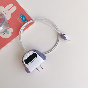 Sıcak 3D sevimli karikatür 18W 20W hızlı şarj kafa durumda şarj koruyucu kılıf silikon yatak örtüsü seti iPhone için Apple 20W - Product Image 5