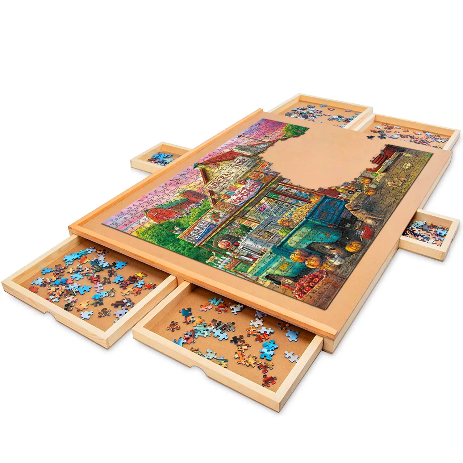 Tavolo Puzzle con cassetti tavolo puzzle pieghevole tavolo puzzle in legno da 1000 pezzi