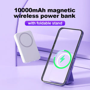 マグ急速充電PD 22.5W磁気ワイヤレスパワーバンク折りたたみ式セーフスタンド付きデジタルディスプレイPowerBank iPhone用10000mAh
