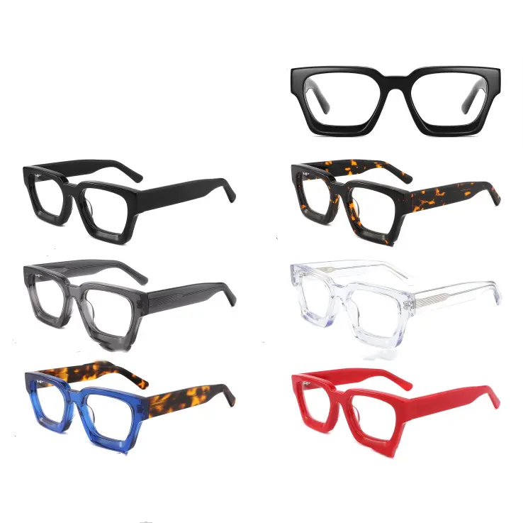 Ustom-gafas ópticas de acetato con logotipo, lentes transparentes con bloqueo de luz azul, montura cuadrada para ordenador, 2023