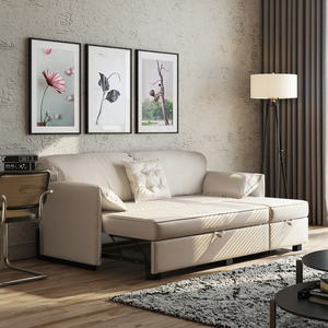 Foshan mobilya fabrika Modern püsküllü kumaş katlanır kanepe Cum yatak toptan uzatılabilir otel oturma odası için Futon kanepe çekin - Product Image 1