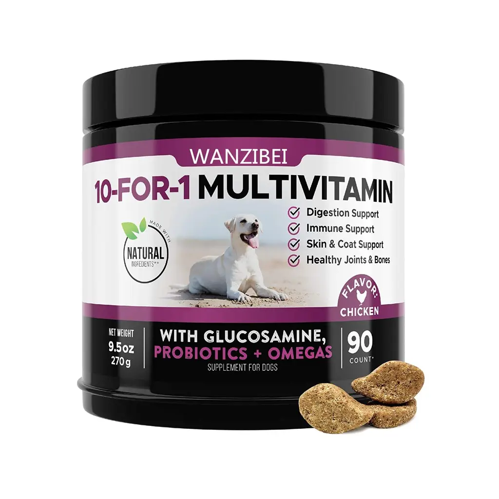 Multivitamin Anjing 10 In 1, dengan Vitamin Anjing Esensial Glucosamine dengan Kondroitin Glukosamin untuk Kesehatan Anjing Secara Keseluruhan