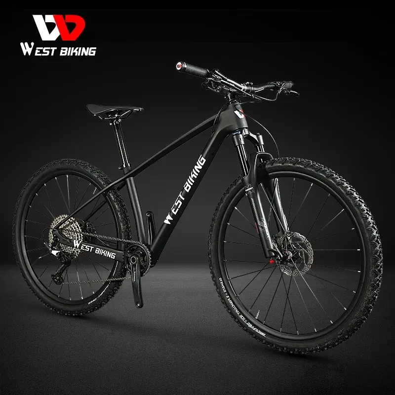 WEST BIKING-Cuadro de fibra de carbono para bicicleta de montaña, suspensión neumática completa, horquilla delantera, neumático 27,5, Kit Shimano de 11 velocidades, novedad