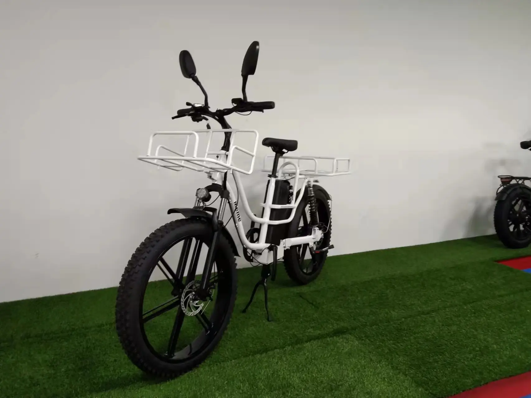 26 "팻 타이어 750W/1000W 48V 32Ah 알루미늄 합금 프레임 풀 서스펜션 7 속도 전기화물 자전거 전기 음식 배달 자전거