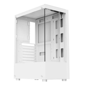 Ruix Cool Design Passen Sie OEM ODM Dual Transparent Panel White <span class=keywords><strong>Computer</strong></span> gehäuse mit RGB-Lüftern Gehäuse PC Gaming <span class=keywords><strong>Computer</strong></span> gehäuse an