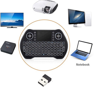 Teclado de color inalámbrico de 2,4G, mini panel táctil, ratón, Control remoto multimedia, teclado de mano, GamePad para caja de TV