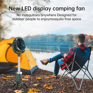 Excepcional Smart Timed Outdoor Fan Display Digital ajustável Velocidade do vento Três Níveis Bateria para Australian Camping Férias