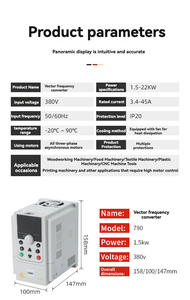 Venta superior 3 fases 220V entrada 220V salida 0.75kw-630kw bomba monofásica a trifásica inversor VFD unidades de velocidad variable - Product Image 4