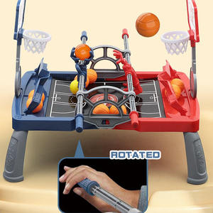ミニ卓上サッカー & バスケットボールボードゲーム子供用プラスチックデスクゲームFoosballプレーヤー & テーブルバスケットボール - Product Image 6