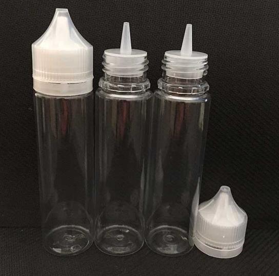 Botella clara y casquillo blanco