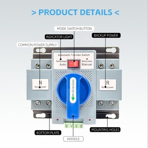 Çift güç manuel otomatik ATS anahtarı 2P 63A otomatik Transfer anahtarı jeneratör için 120V 220V 380V denetleyici - Product Image 5