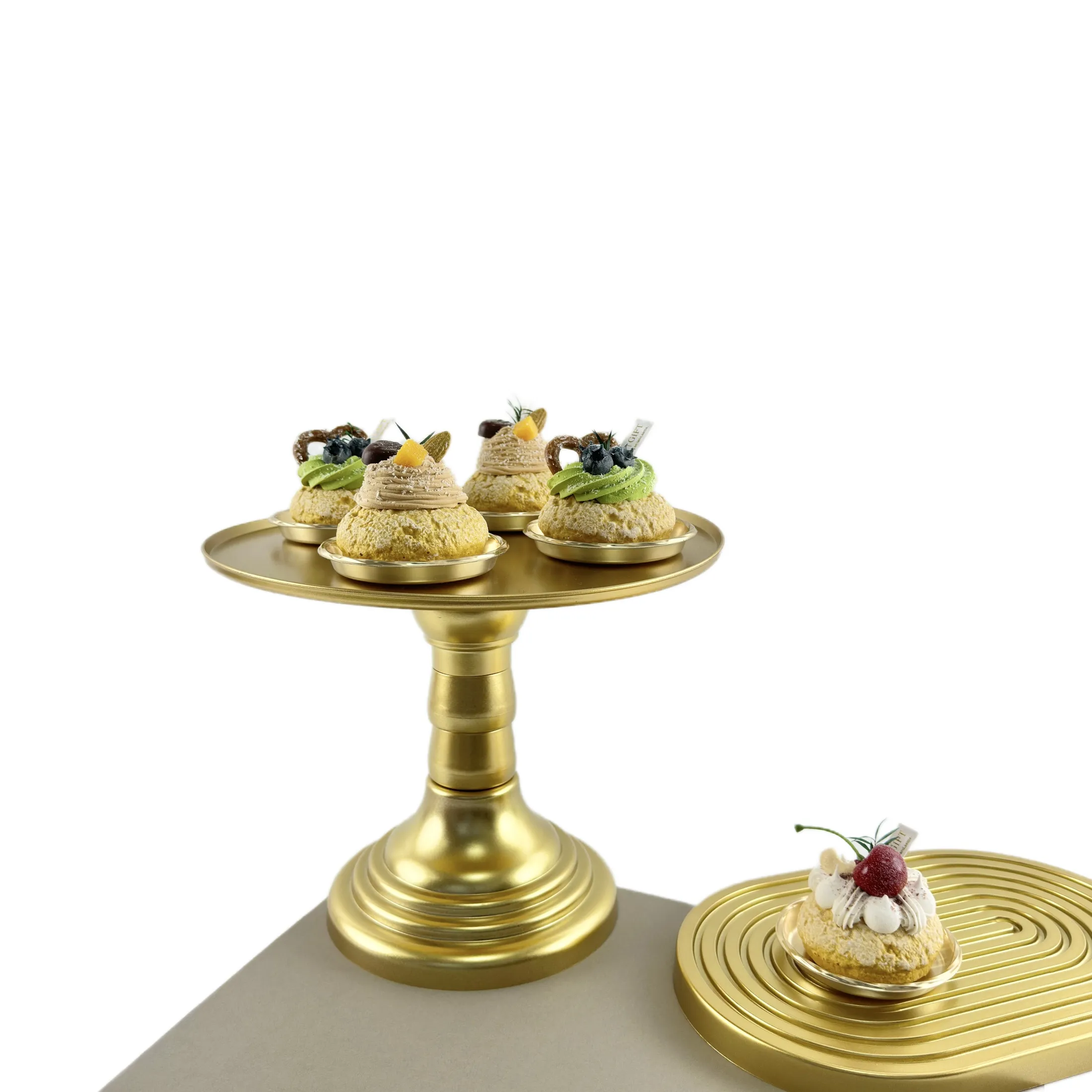 Goudkleurige Taartstandaard Voor Desserttafel Voor Taartdecoratiebenodigdheden