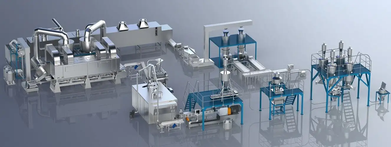 2024 Nouveau système de traitement d'extrudeuse à double vis cornflakes Fabricant de machines à céréales pour petit-déjeuner