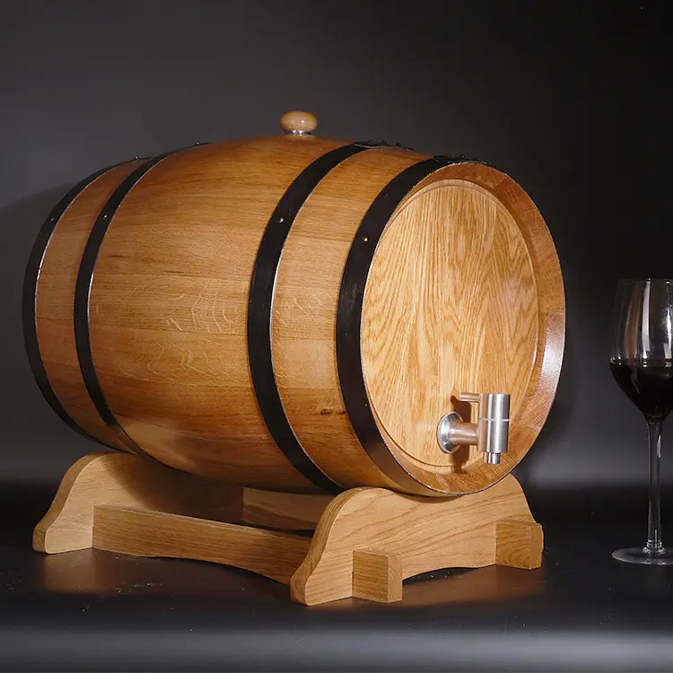 10L Oak Aging Barrel mit Stand Bung und Wasserhahn ohne Liner Holz Whisky Weinfass Holz für Brewer Distiller Wine Maker