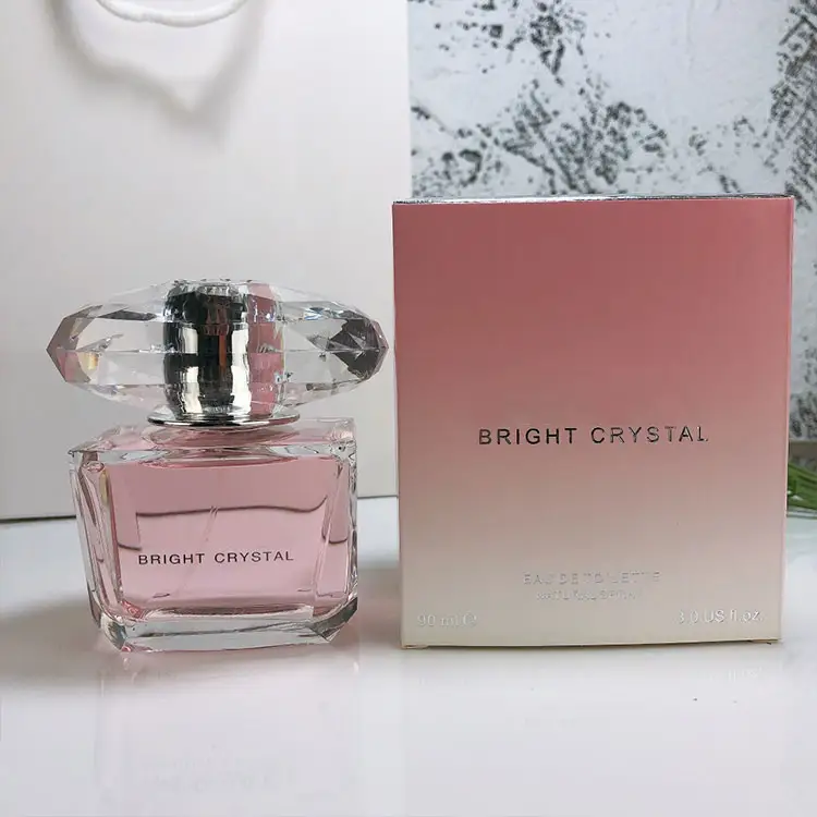 Perfume feminino de cristal rosa diamante 90ml, perfume duradouro de flores e frutas