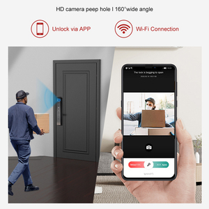 Vendita diretta di fabbrica Finger Print sblocco nero Smart Lock in alluminio porta NFC Card riconoscimento facciale Smart serratura porta