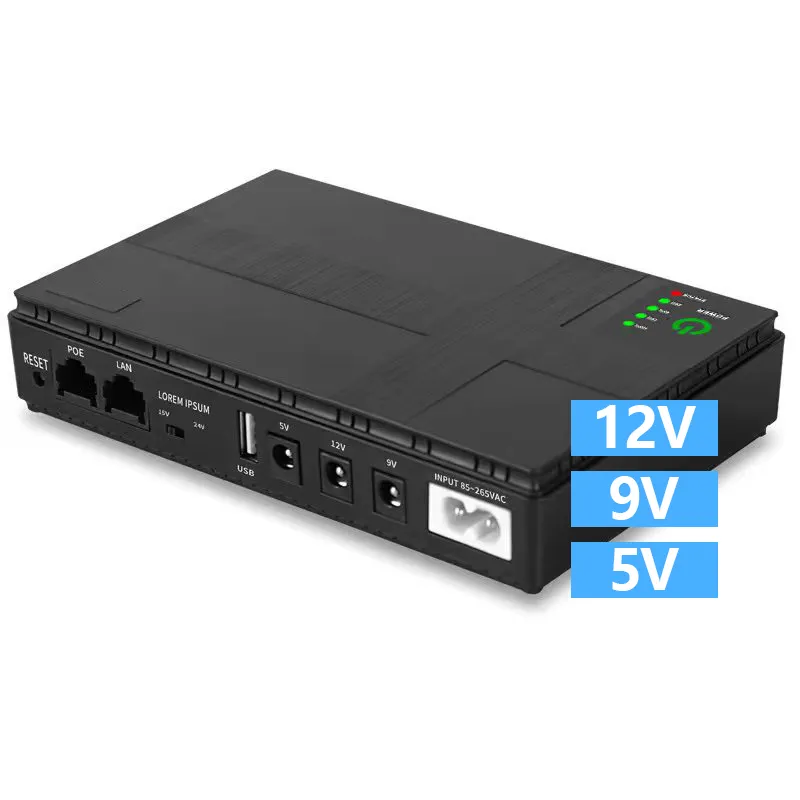 Chengwen buon prezzo UPS Mini 5V 9V 12V 15V 24V 36W Mini UPS portatile 12V Para Modem Router per Router Wifi 9V 12V