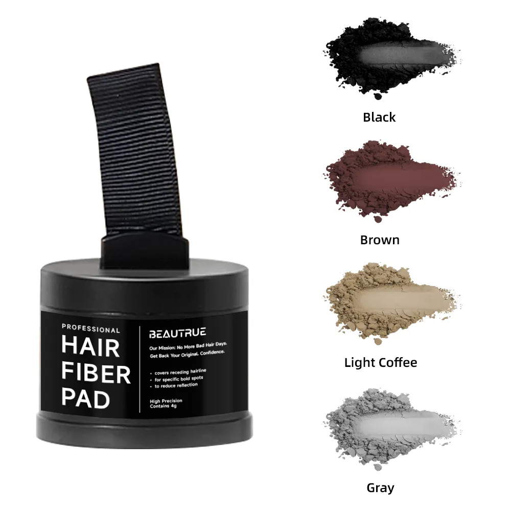 Commercio all'ingrosso nero personalizzato perdita di capelli correttore in polvere per lo Styling Spray Private Label per gli uomini e la donna pieno di fiber di capelli in polvere