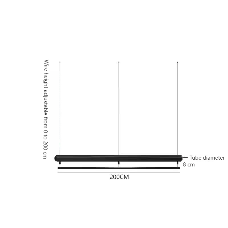 Cintre tube rond en acier inoxydable peint en noir 200CM