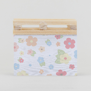 Cubo de notas adhesivas personalizado 400 500 hojas Bloc de notas autoadhesivo Notas de cubo con paleta de madera Impresión de logotipo de cuatro lados - Product Image 3