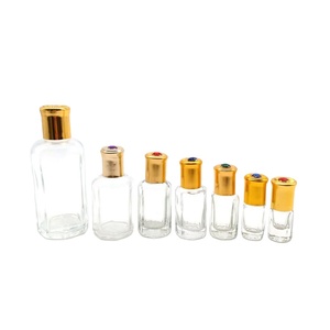 卸売空香水2ml 3ml 6ml 10ml 12ml 20ml 60ml透明八角形アターガラスエッセンシャルオイルローラーボールボトルキャップ - Product Image 1