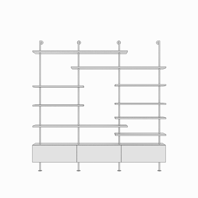 Black single cabinet long 200 deep 25 high 230cm