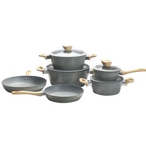 焦げ付き防止花崗岩アルミニウム調理器具セット、10個の鍋とフライパンセット、焦げ付き防止石キッチン調理器具セット調理器具セット - Product Image 4