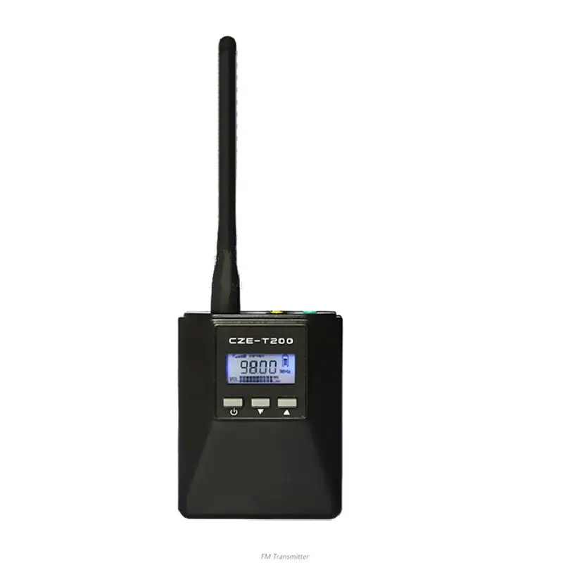 Hot CZE-T200 Wireless 0.2W professionale PLL Broadcasting trasmettitore FM Broadcast trasmettitore FM per auto