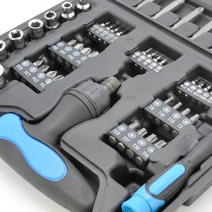 Juego de destornilladores múltiples de precisión con mango de trinquete giratorio, caja de extensión, cabeza de tornillo, 63 Uds. - Product Image 3