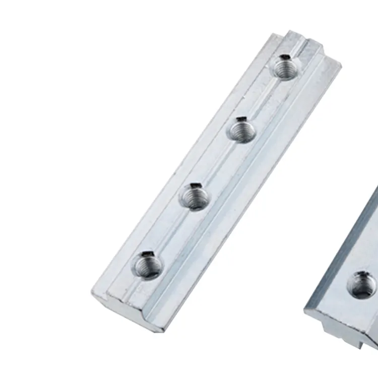 2A01.BA.01 High-quality steel covered zinc plated m6/m8 length 80mm 4 holes t slot nut with groove 10