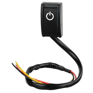 Easy To Installation 2 Gear Self-locking Black Pasting Push Button Switch With 50cm Wire Using In Car - Product Image 1