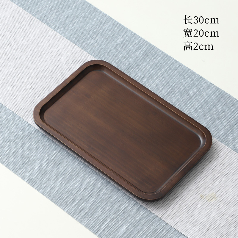 116 30*20*2 Walnut-colored Carved Plate
