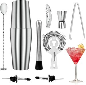 Özel paslanmaz çelik kokteyl Shaker Set Bar aracı ile Boston Shaker yeni renk kutusu Barware kullanımı için buz tahıl Jigger - Product Image 6