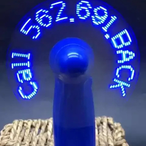 Mini ventilador de luz LED con batería, logotipo personalizado y mensaje personalizado LED preestablecido, ventilador LED de mano eléctrico - Product Image 1