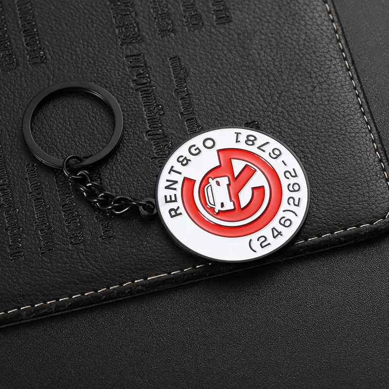 Logo personnalisé en métal marque promotionnelle louer un porte-clés de voiture