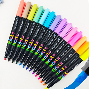 Juego de 6 colores, rotulador fluorescente, Rotulador con puntas de cincel para papelería de oficina - Product Image 1