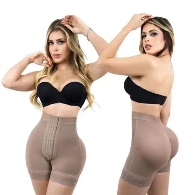 Short Invisible sin costuras Butt Lifting Shapewear Body Shaper pour les femmes Culotte de contrôle du ventre avec crochet Fermeture à glissière
