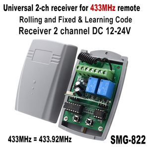 RF 433mhz Receiver Rolling & Fixed Code Transmitter Command Remote Control Receiver 433.92 mhz Wireless 2 Channel 12V 24V DC - Product Image 3